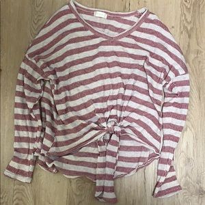 Altar’d State Striped Tie-Front Women’s Shirt